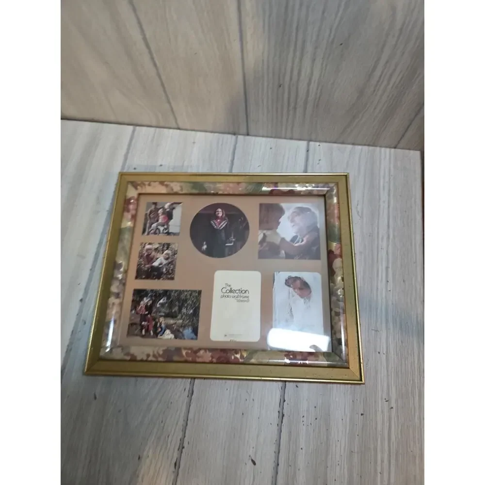 Vtg Floral Photo Frame Multipicture Wood Intercraft Collection 10x12 Gallery